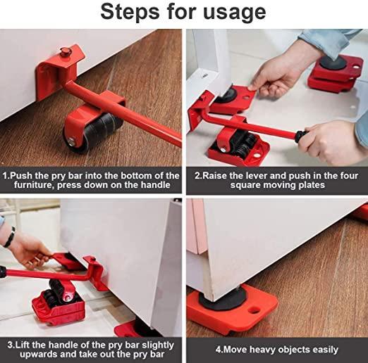 TechToys™ Furniture Lifter Mover Tool Set Heavy Duty Shifting Lifting Moving