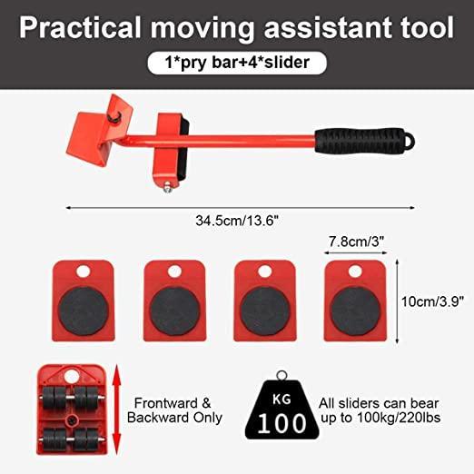 TechToys™ Furniture Lifter Mover Tool Set Heavy Duty Shifting Lifting Moving