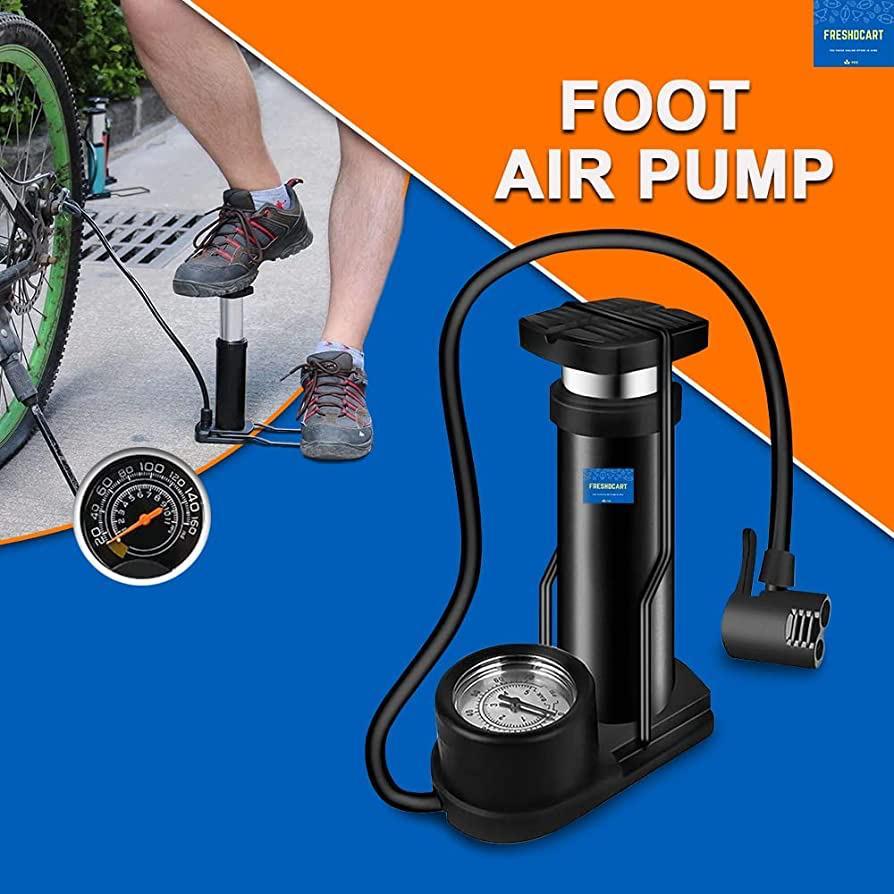 TechToys™ Portable Foot Activated Air Pump for Car and Bike Bicycle