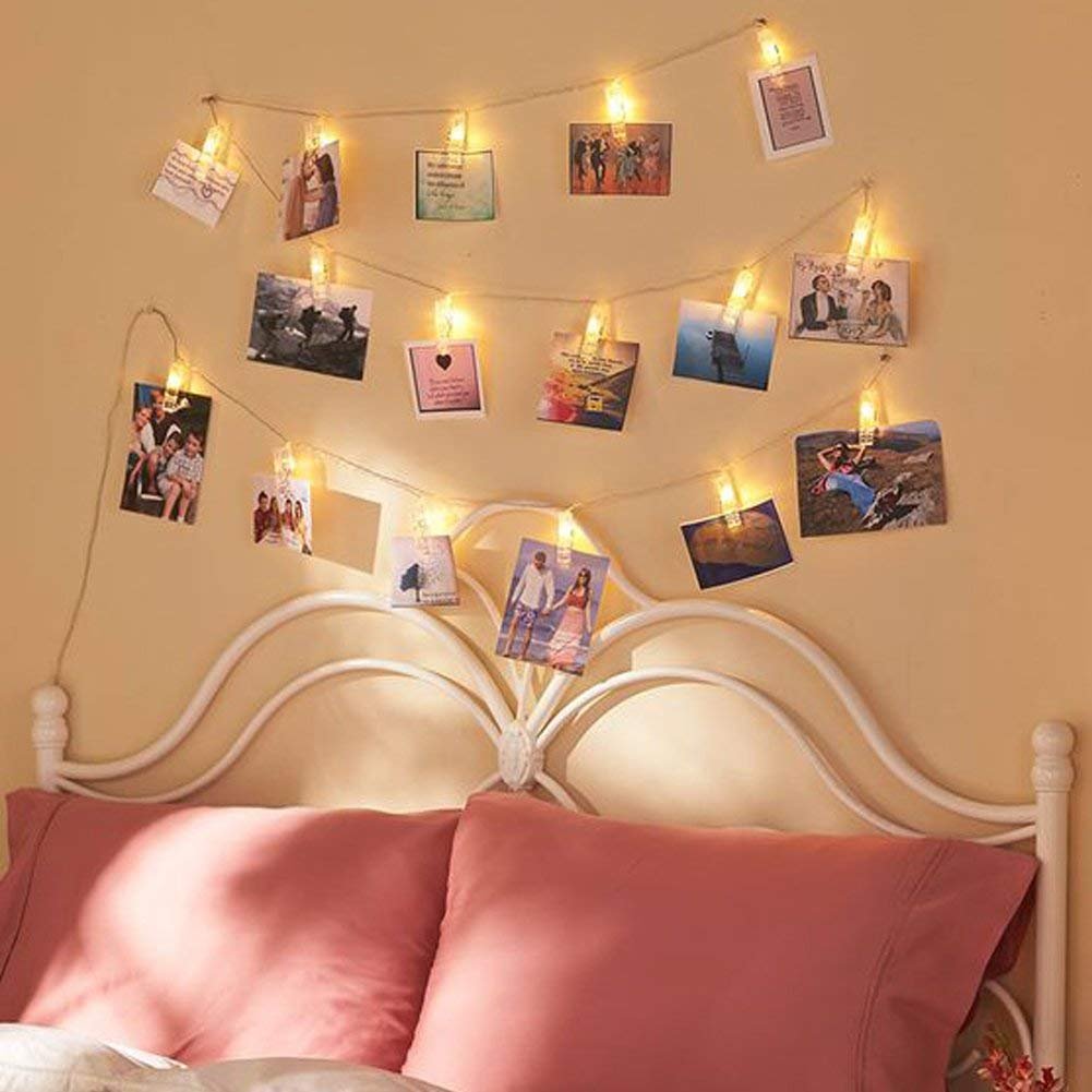 Home 16 LED Photo Clip String Lights for Hanging Photos Cards