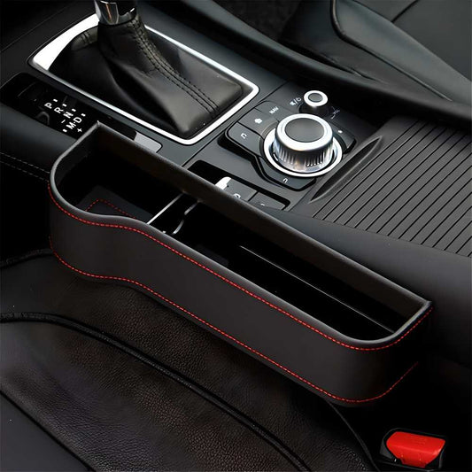 TechToys™ PU Leather Car Console Side Organizer